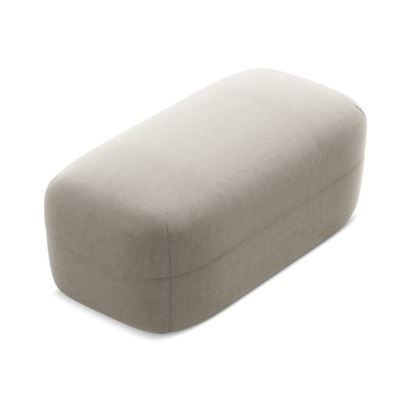 Taburet bej cu tapițerie din catifea Moana – Makamii-image-2