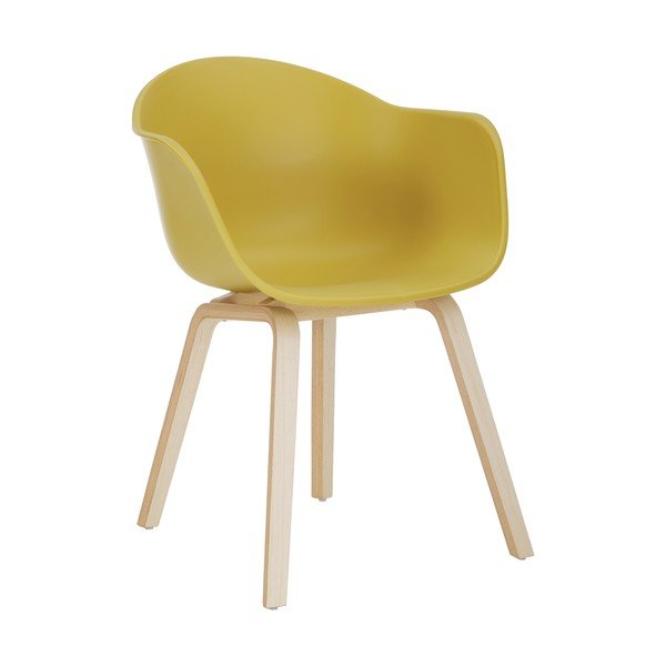 Scaun dining Westwing Collection Claire, galben-natural