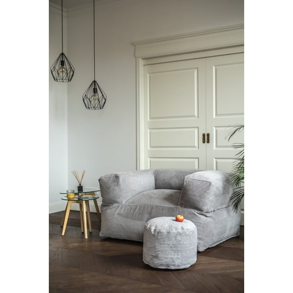 Fotoliu bean bag albastru cu tapițerie din catifea reiată MooG – SLOWDOWN-image-1