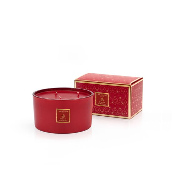 Lumânare parfumată în cutie cu aromă de cuișoare și scorțișoară Bahoma London Pergio, roșu