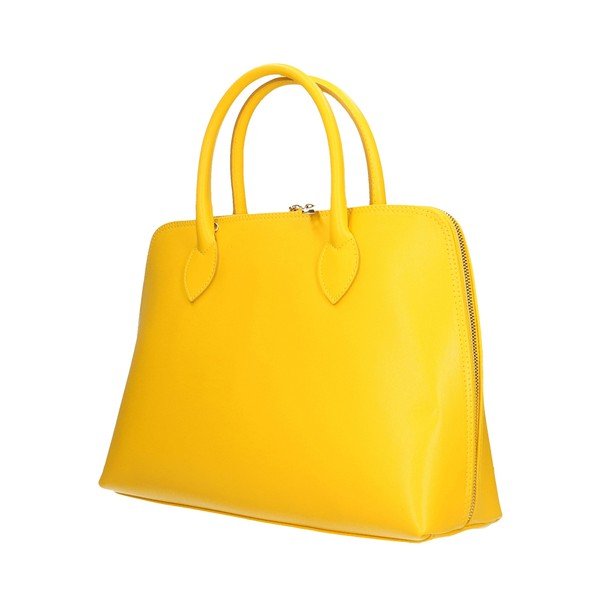 Geantă de mână Chicca Borse Arancio din piele galbenă-image-2