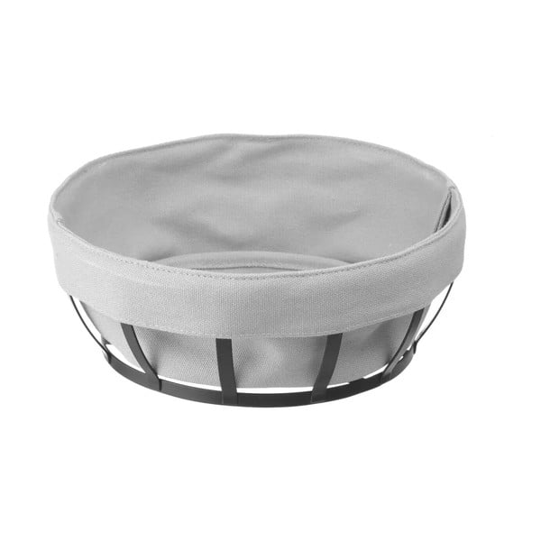 Coș de pâine cu material textil, ø 22 cm, Hendi, negru-gri