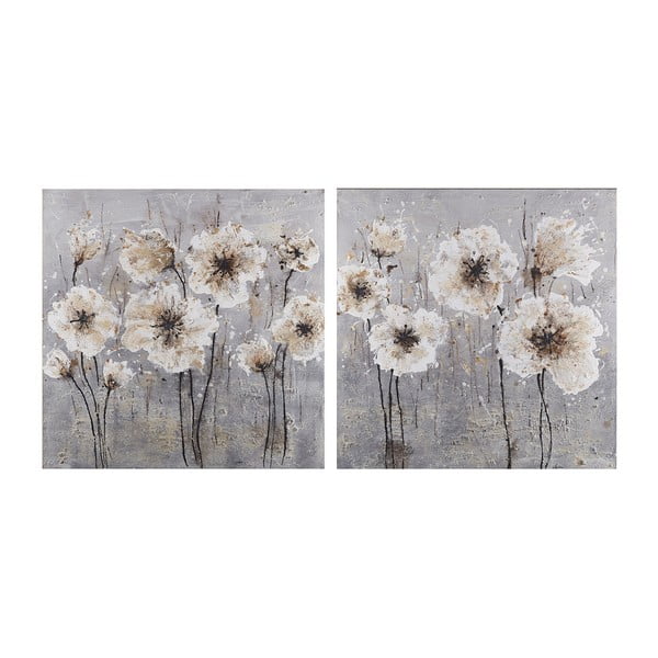 Set 2 tablouri Ixia Flowers, 100 x 100 cm