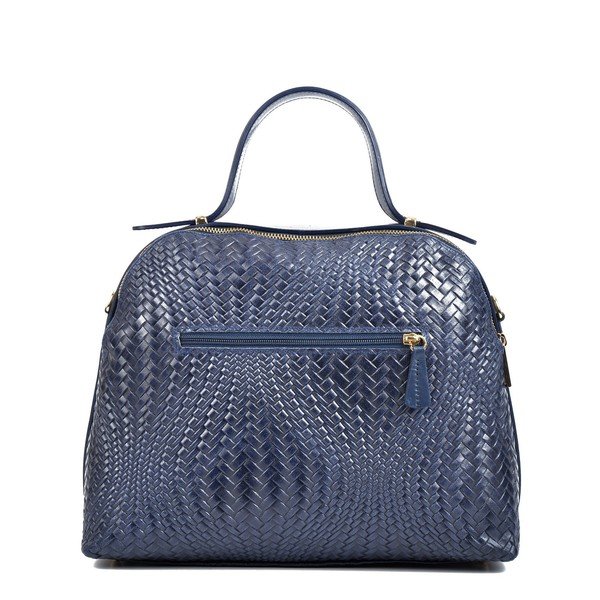 Geantă din piele cu fermoar dublu Isabella Rhea, 39 x 34 cm, albastru-image-1