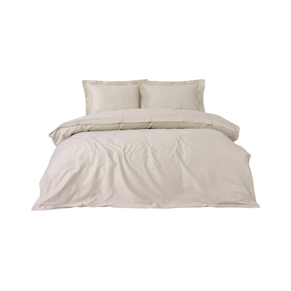 Lenjerie de pat bej din bumbac satinat pentru pat dublu, extinsă 240x220 cm Elegant – Mijolnir