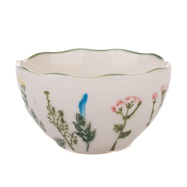 Bol mic alb din porțelan Flower Garden – Dakls