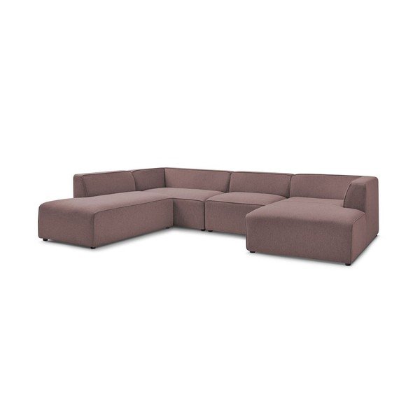 Colțar modular roz (cu colț pe partea stângă/în formă de "U") Megeve – Bobochic Paris