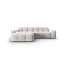 Colțar gri deschis cu tapițerie din catifea (pe partea stângă) Kendal – Micadoni Home