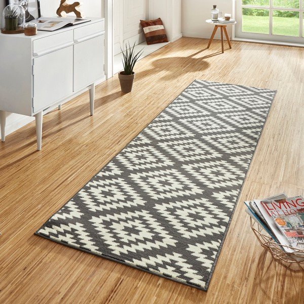 Covor tip traversă Hanse Home Basic Nordic, 80x350 cm, gri-alb-image-1