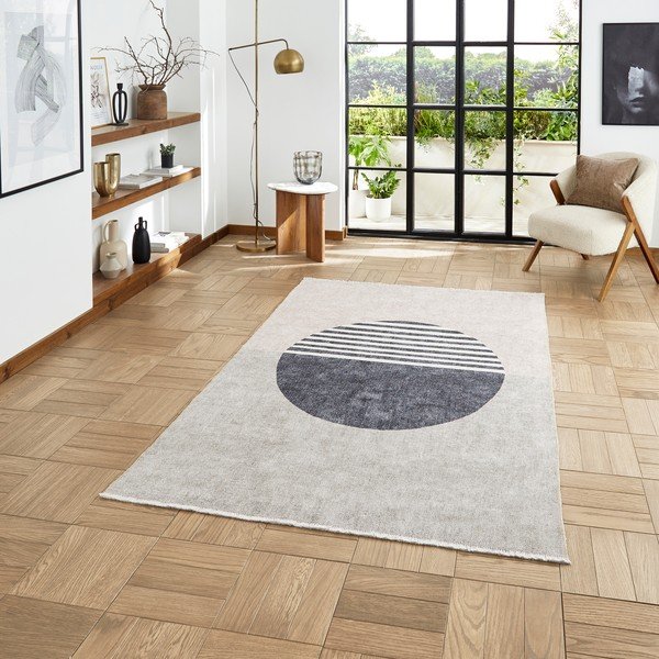 Covor tip traversă gri lavabil din amestec de bumbac 60x170 cm Whisper – Think Rugs-image-1