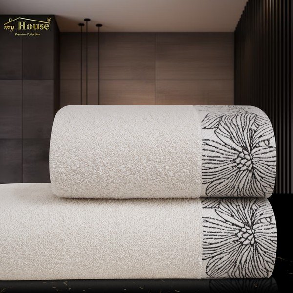 Prosop fildeș din bumbac din frotir 50x100 cm Valencia – My House-image-1