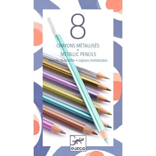 Set 8 creioane cu efect metalizat Djeco