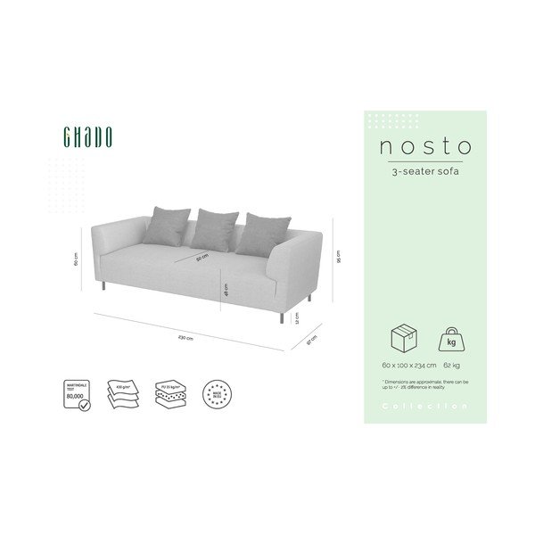 Canapea Ghado Nosto, gri-bej-image-3
