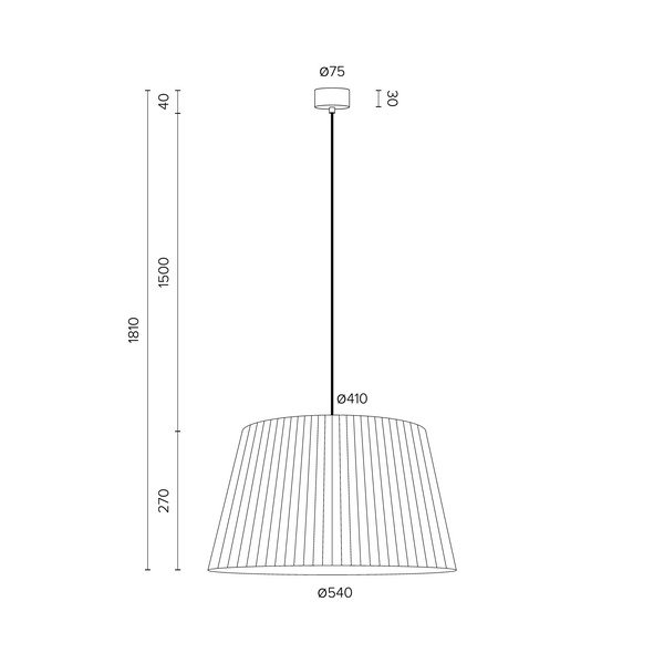 Lustră cu cablul negru Sotto Luce Kami, ∅ 54 cm, negru-image-3