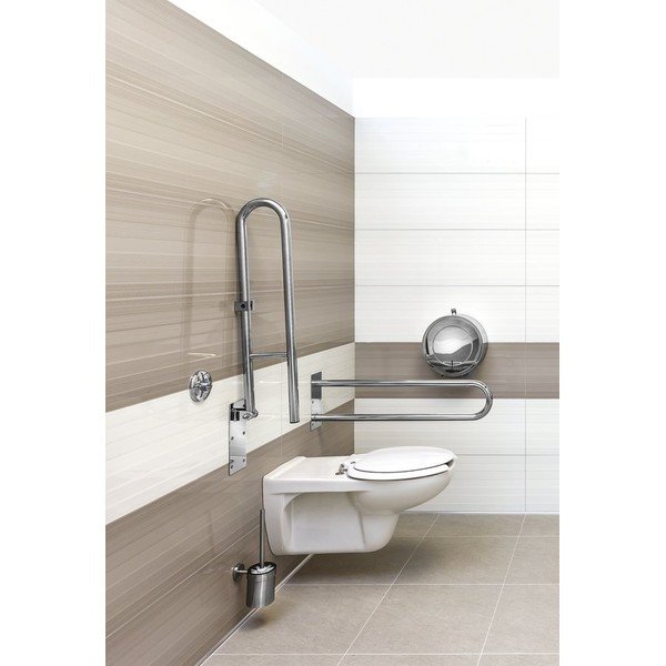 Mâner de siguranță pentru baie de montat pe perete din oțel inoxidabil 62 cm Handicap – Sapho-image-1