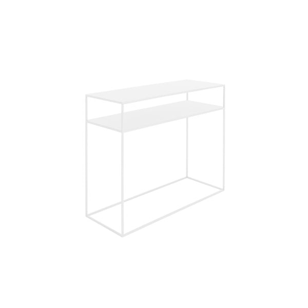 Masă tip consolă din metal cu raft CustomForm Tensio, 100 x 35 cm, alb