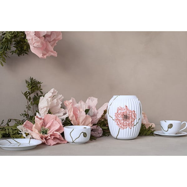 Vază din porțelan Kähler Design Poppy, înălțime 21 cm, alb-image-4