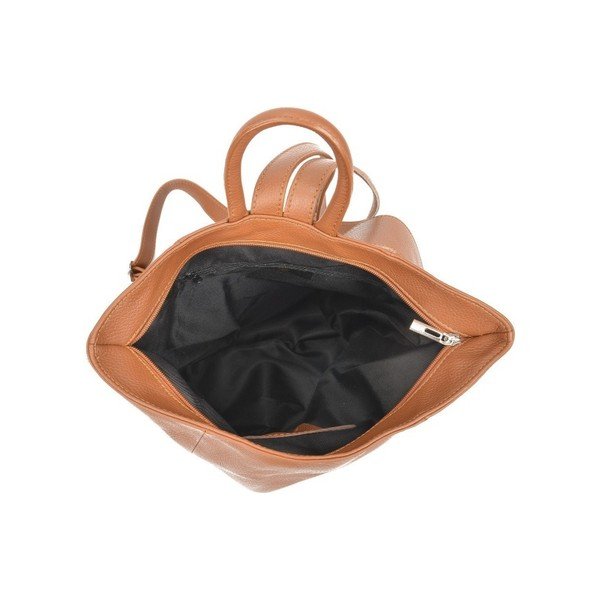 Rucsac din piele Anna Luchini Luciana, maro coniac-image-4