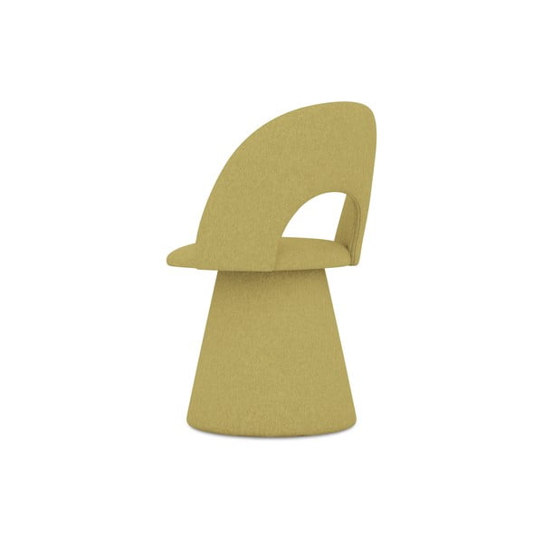 Scaun de sufragerie galben tapițat Kalo – Makamii-image-4