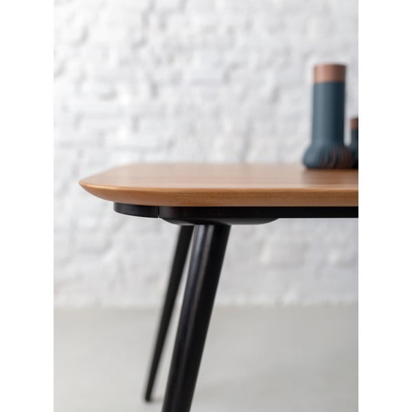 Masă dining din lemn de frasin cu picioare negre Ragaba Contrast, 180 x 90 cm-image-1