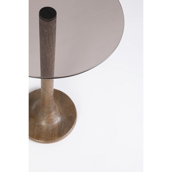 Măsuță auxiliară rotundă cu blat din sticlă ø 35 cm Aberdeen – Bizzotto-image-4