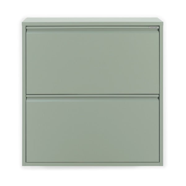 Pantofar verde prăfuit cu deschidere înclinată din metal 75x77,5x22,5 cm Billy – Spinder Design-image-3