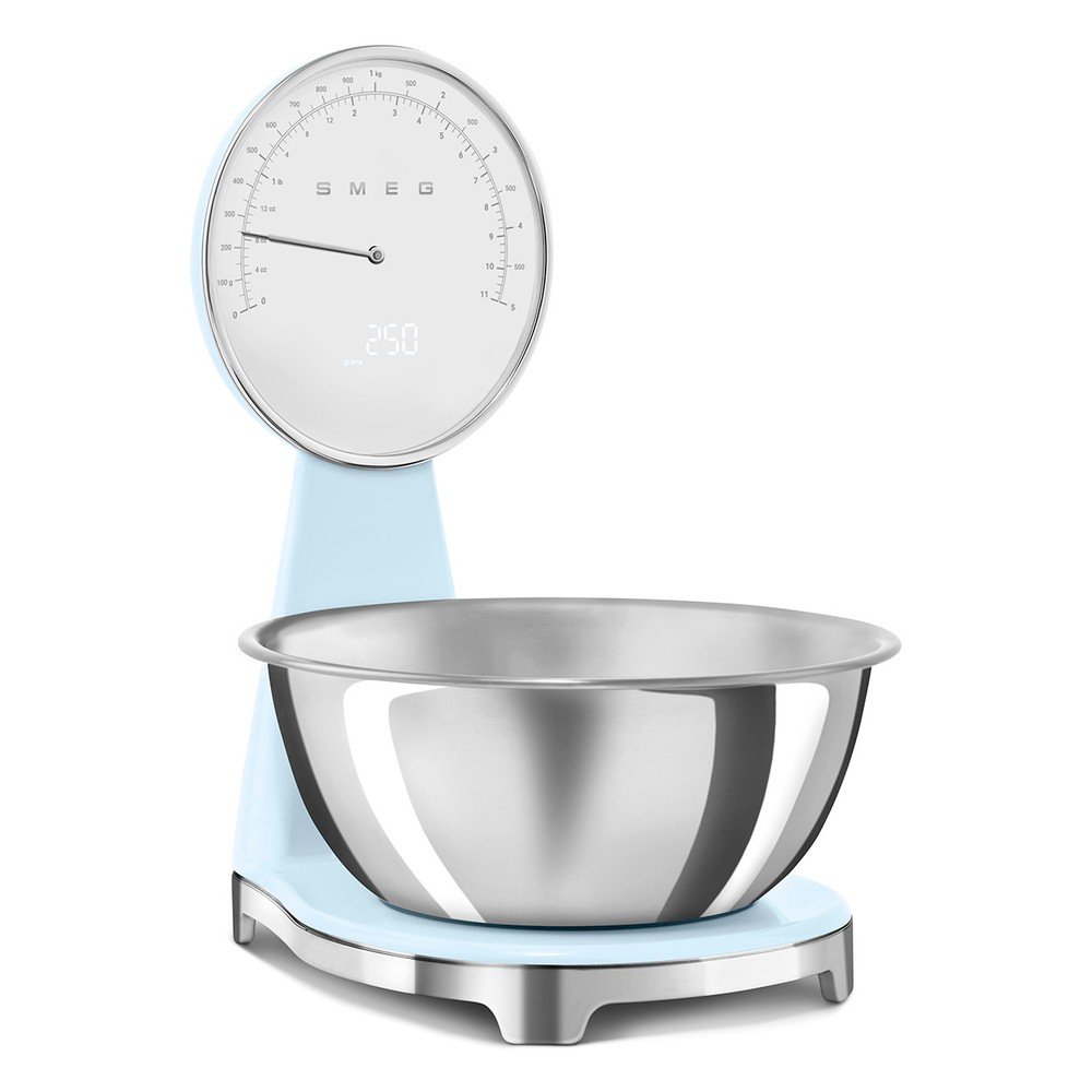 Cântar de bucătărie albastru deschis din plastic digital – SMEG