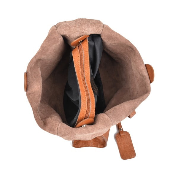 Poșetă din piele Isabella Rhea Meggie, maro coniac-image-3