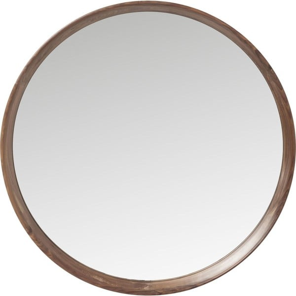 Oglindă rotundă cu ramă din lemn Kare Design Denver, ⌀ 80 cm, maro
