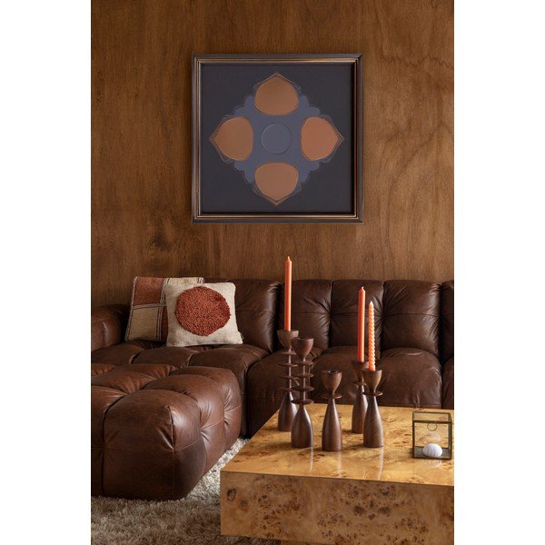 Taburet modular maro cu tapițerie din piele Hackman – Dutchbone-image-1