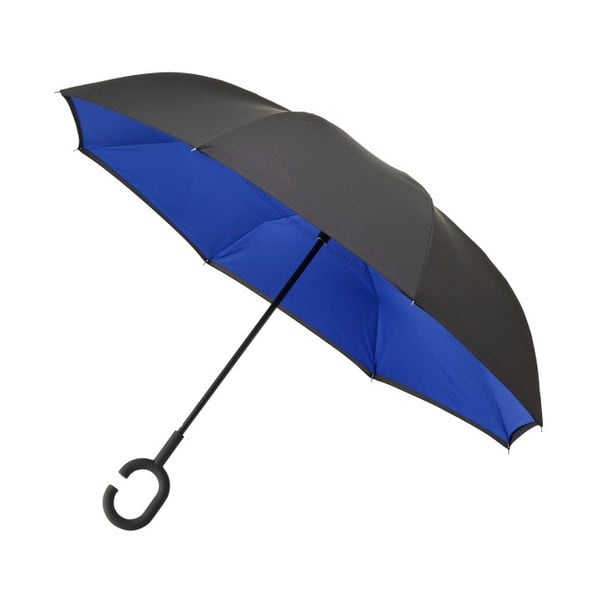 Umbrelă reversibilă anti-vânt Ambiance Rever, ⌀ 107 cm, negru-albastru