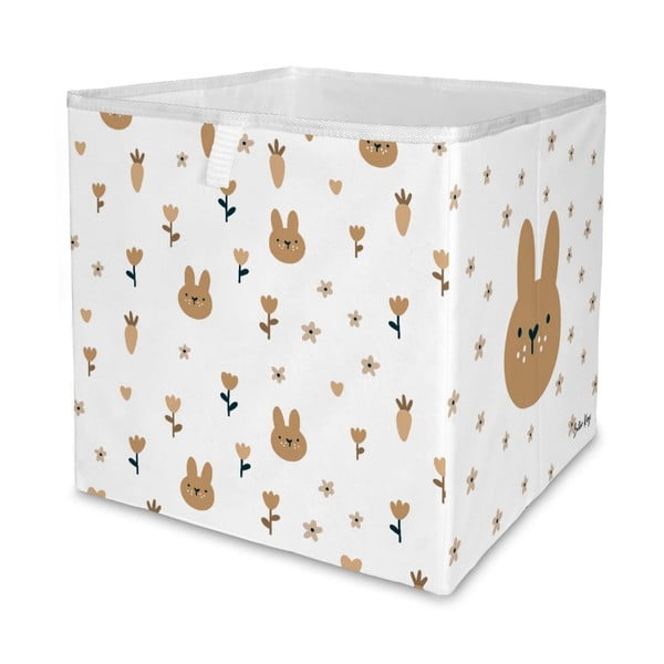 Organizator de jucării pentru copii alb din material textil 32x32x32 cm Sweet Bunnies – Butter Kings