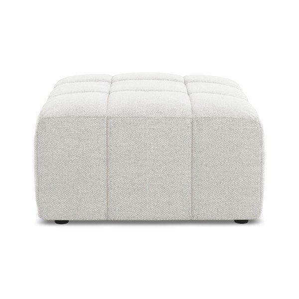 Taburet alb cu tapițerie din țesătură bouclé Aloha – Makamii