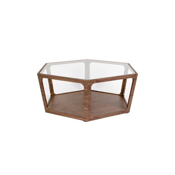 Măsuță de cafea în culoare naturală închisă cu blat din sticlă 80x92,5 cm Sita – Dutchbone-image-2