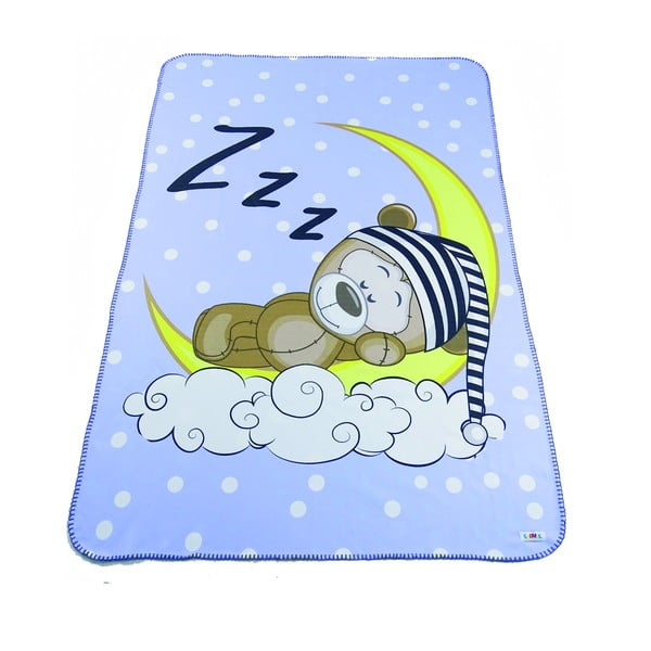 Set pătură și față de pernă  pentru copii albastru-deschis 85x125 cm – OYO kids-image-4