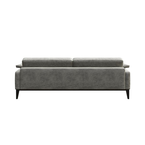 Canapea cu tapițerie din imitație de piele MESONICA Musso, gri, 211 cm-image-3