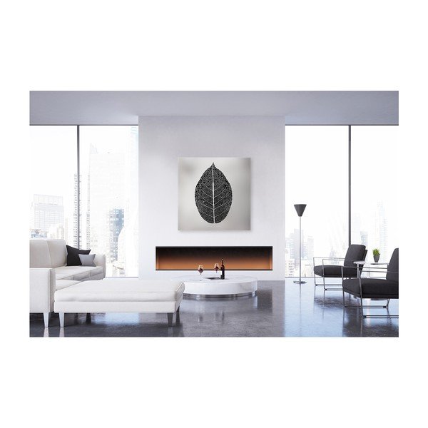 Tablou imprimat pe pânză Styler Silver Leaf, 60 x 60 cm-image-1