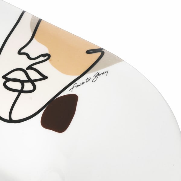 Farfurie din ceramică VDE Tivoli 1996 Face to Grey, 43,5 x 35,5 cm-image-1