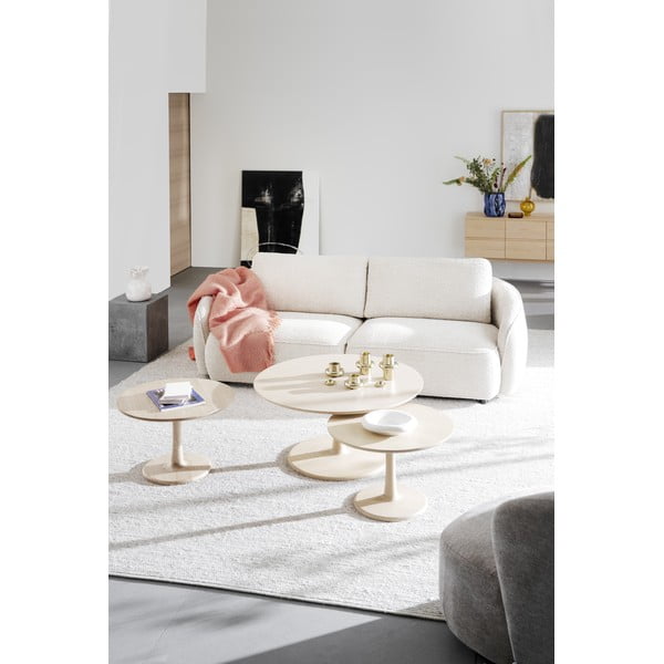 Măsuță de cafea natural  rotundă cu aspect de lemn de stejar 90x90 cm Hobart – Rowico-image-3