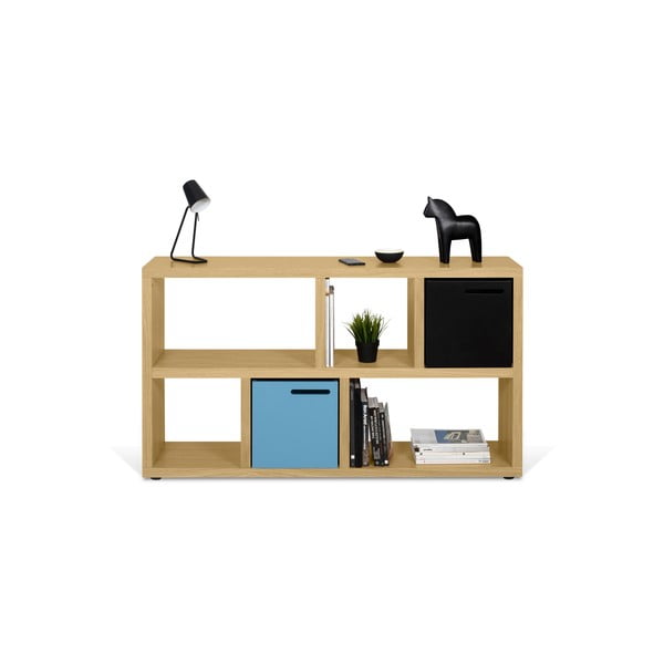 Bibliotecă în culoare naturală cu aspect de lemn de stejar 150x83 cm Berlin – TemaHome-image-4