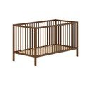 Pătuț maro din lemn de fag cu latură detașabilă/cu înălțime reglabilă 70x140 cm Dino – Vipack