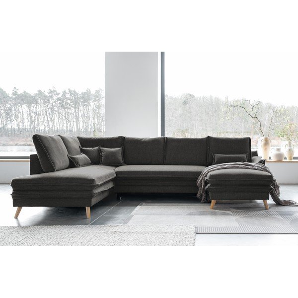 Colțar gri închis extensibil (cu colț pe partea stângă /în formă de "U") Charming Charlie – Miuform-image-4