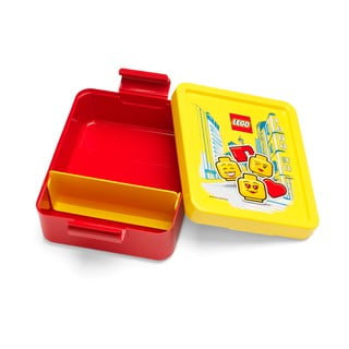 Cutie pentru gustare cu capac galben LEGO® Iconic, roşu