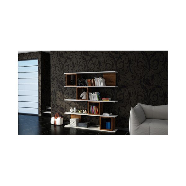 Bibliotecă Wind, alb-maro-image-1