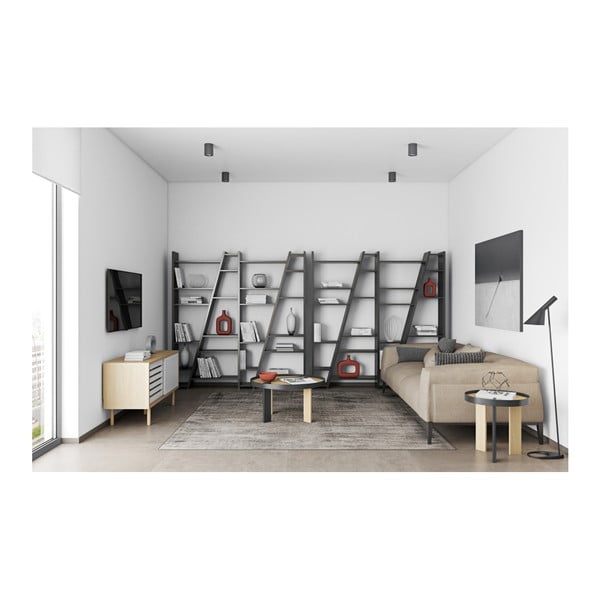 Bibliotecă TemaHome Delta, negru mat-image-4