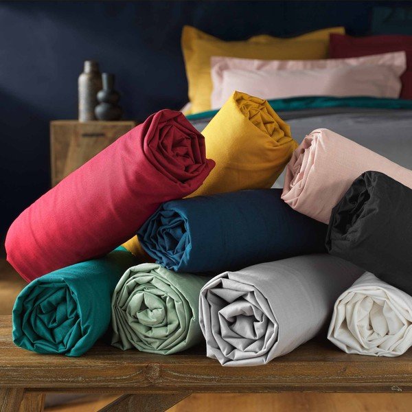 Cearceaf verde din bumbac cu elastic 90x190 cm Lina – douceur d'intérieur-image-4