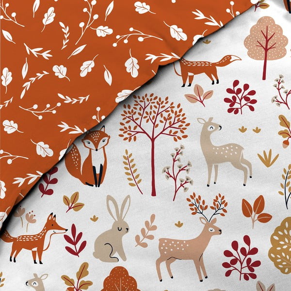 Lenjerie de pat pentru copii albă-teracotă din bumbac pentru pat de o persoană 140x200 cm Roxy – douceur d'intérieur-image-2