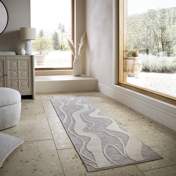Covor tip traversă gri lavabil 60x223 cm Calder – Flair Rugs-image-1