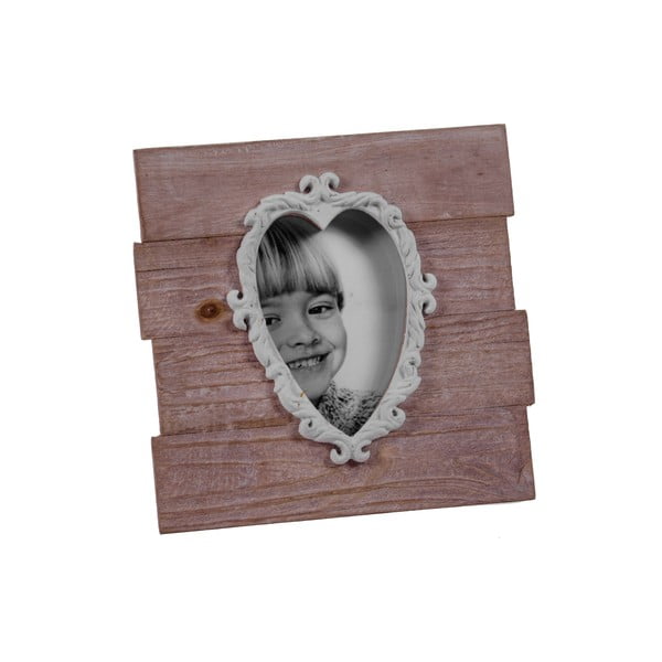 Ramă foto din lemn în formă de inimă Ego Dekor, 22 x 22 cm