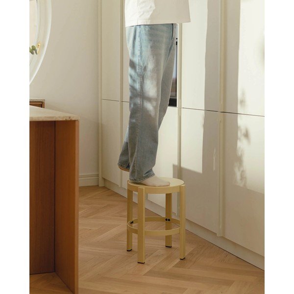 Scaun tip taburet galben din oțel Doon – noo.ma-image-1